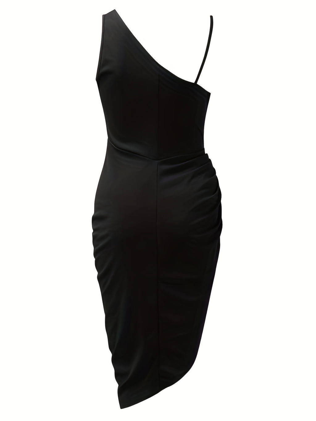 Stunning Sequined Ruched Asymmetrical Bodycon Dress - Elegant Sleeveless Party Dress for Women, Featuring Flattering Fit, Shining Sequins, and Flowy Hem - Perfect for Banquet, Prom, and Formal Events