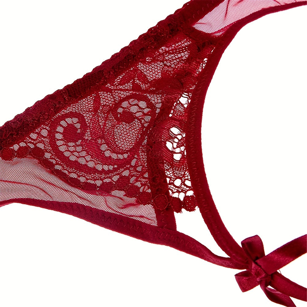 Seductive Floral Lace Garter Belt for Women - Soft Polyamide Knit Fabric, Sheer, Hand Washable, Sexy Lingerie Accessory for Thigh High Stockings