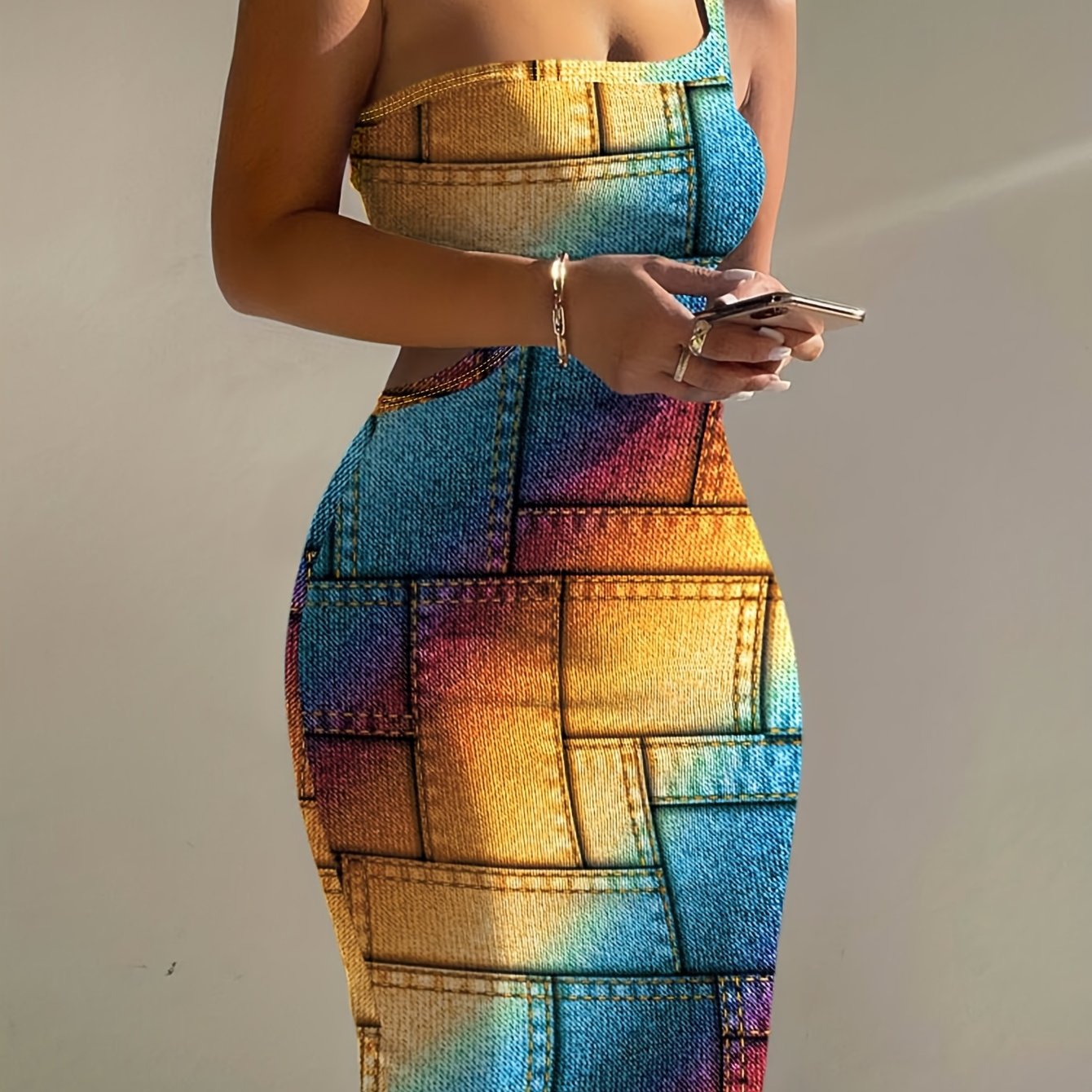 One Shoulder Ribbed Bodycon Dress, Floral Print Dress For Nightclub, Dating, Party, Women's Clothing