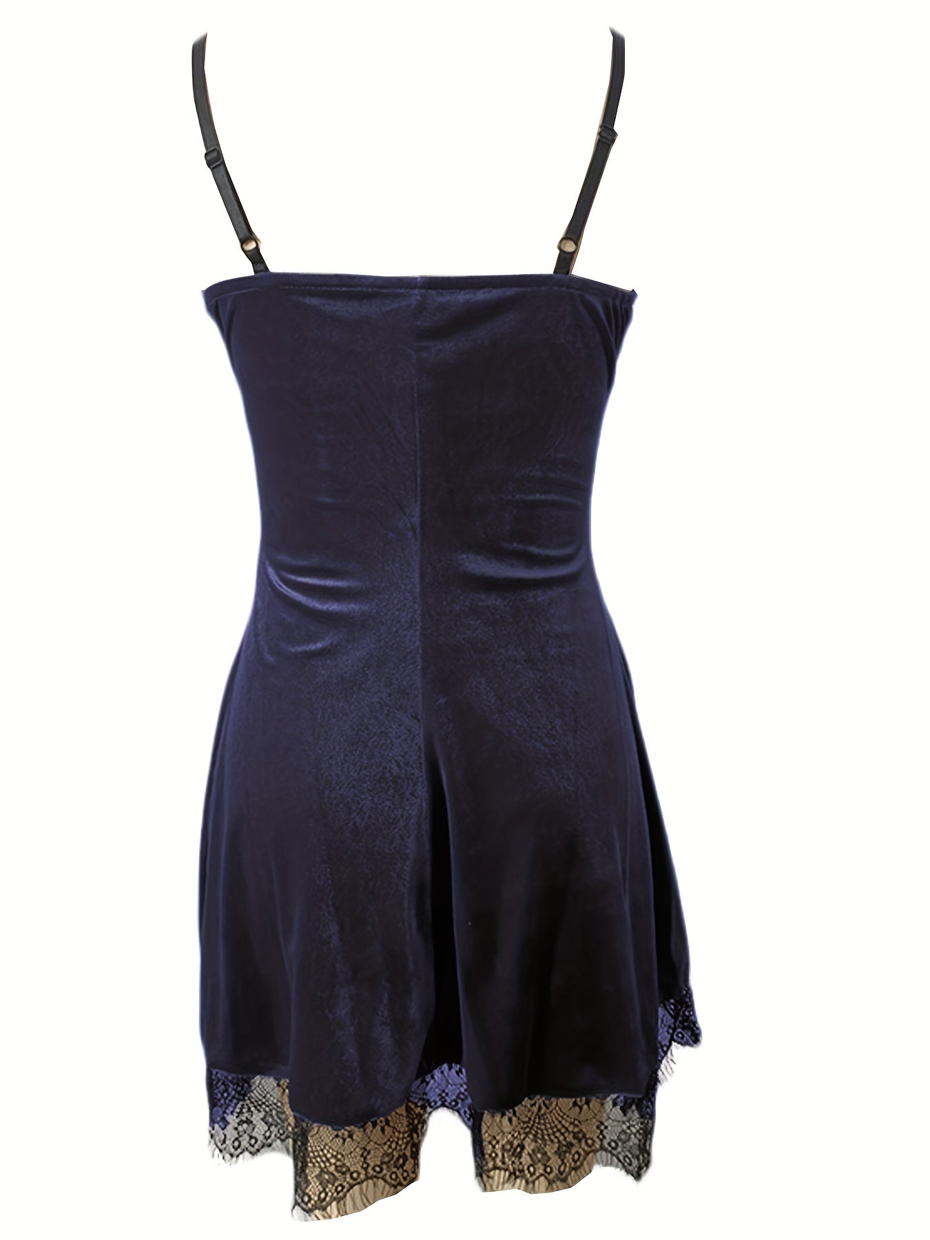 Contrast Lace Spaghetti Dress, Y2K Backless Cami Dress, Women's Clothing