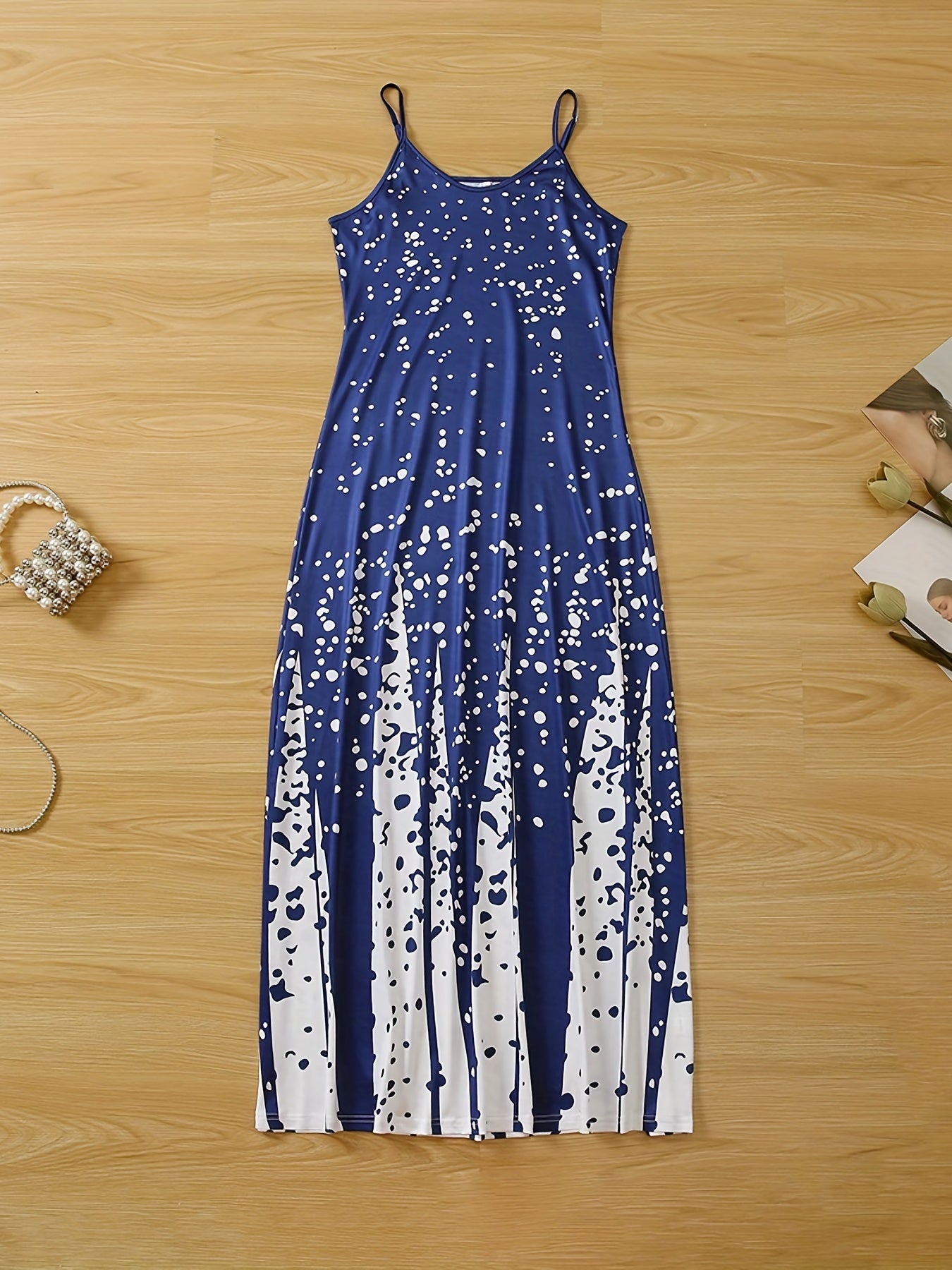 Elegant Summer Midi Dress: V-Neck, Sleeveless, Slim Waist, Color Block & Geometric Pattern for Stylish Women