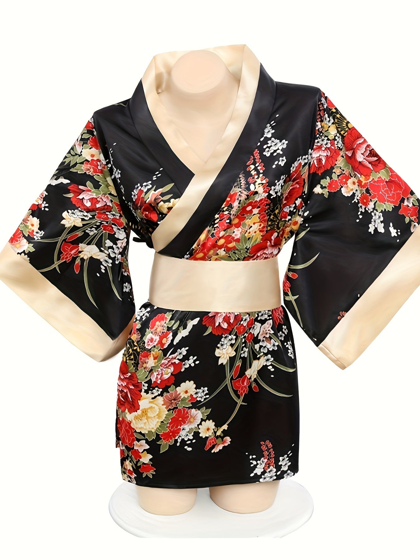 Showa Geisha Kimono Robe Temptation Deep V Private Interest Improved Sexy Cos Nightgown Pajamas Dress